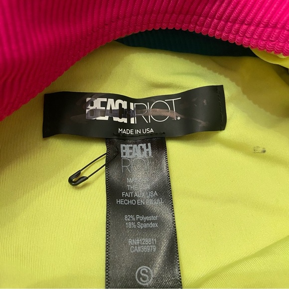 New! Beach Riot Carlie Retro Pink Colorblock One Piece Swimsuit 24476 - Picture 4 of 10